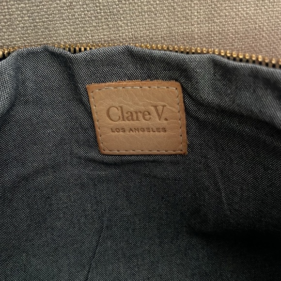 Clare V Camel Striped Foldover Clutch - Picture 7 of 9